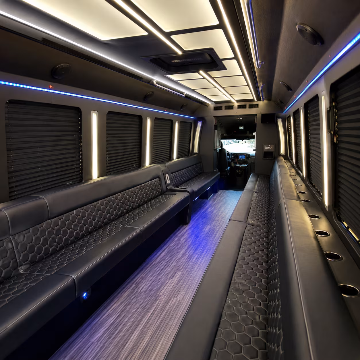 Norfolk Private Event Transportation party bus interior