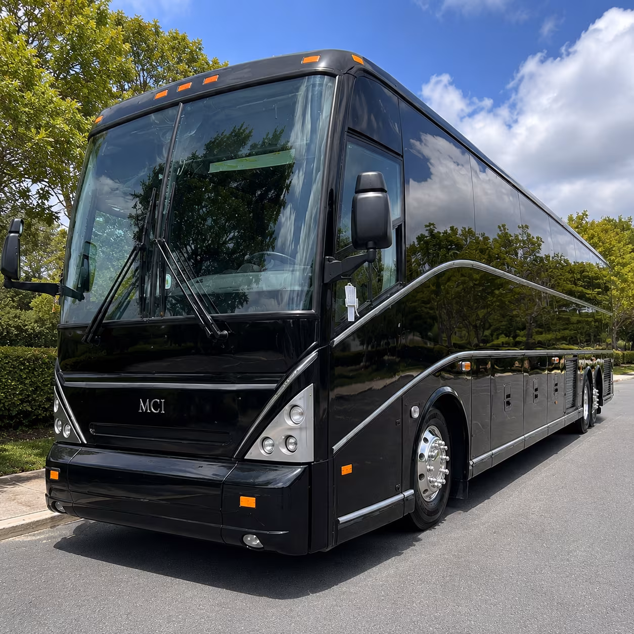Norfolk School Event Transportation party bus exterior