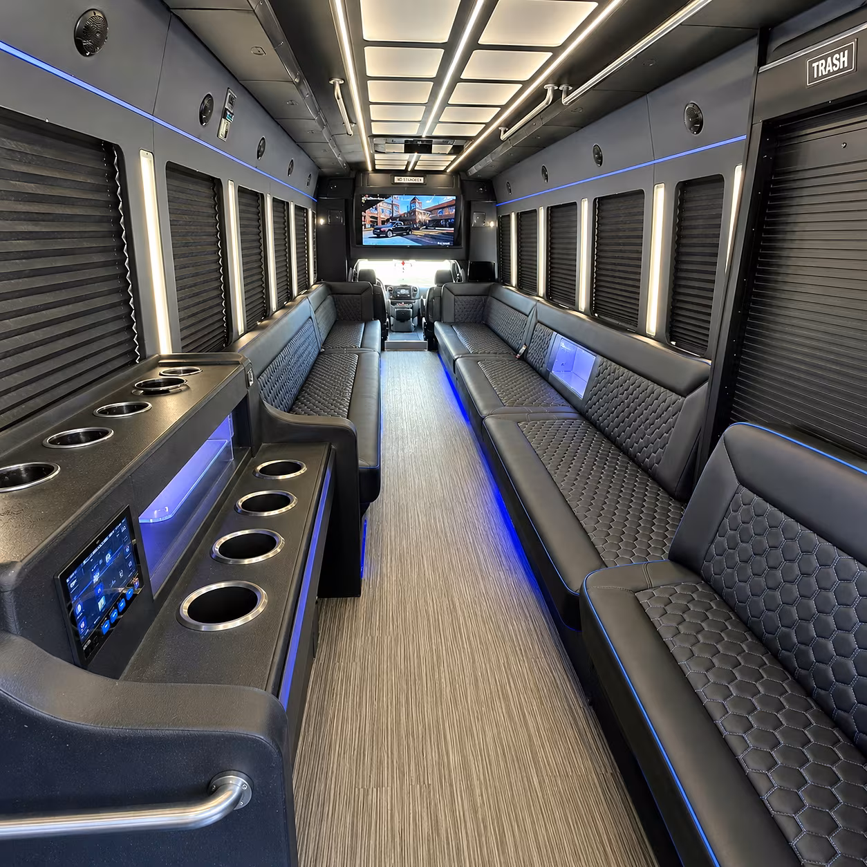 Norfolk Wedding Transportation party bus interior